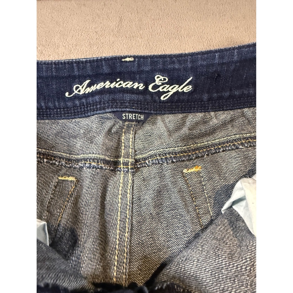 American Eagle Slim Boot Jeans Dark Wash Stretch Denim Size 12 Long Womens - Picture 4 of 6